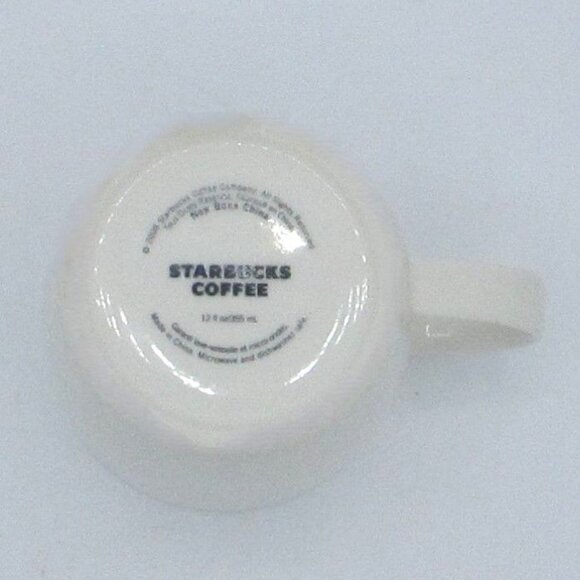 Starbucks 2008 Coffee Ceramic Mug 12 oz  Mermaid White Green logo     U - Picture 3 of 4
